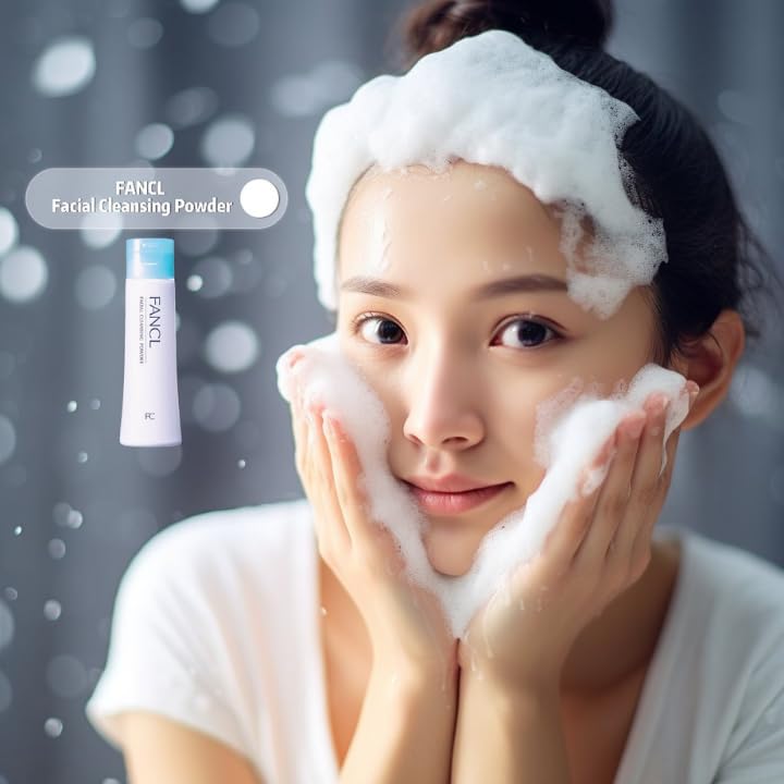 FANCL Facial Cleansing Powder – US Exclusive Powder-to-Foam Cleanser with Agar & Rice Starch