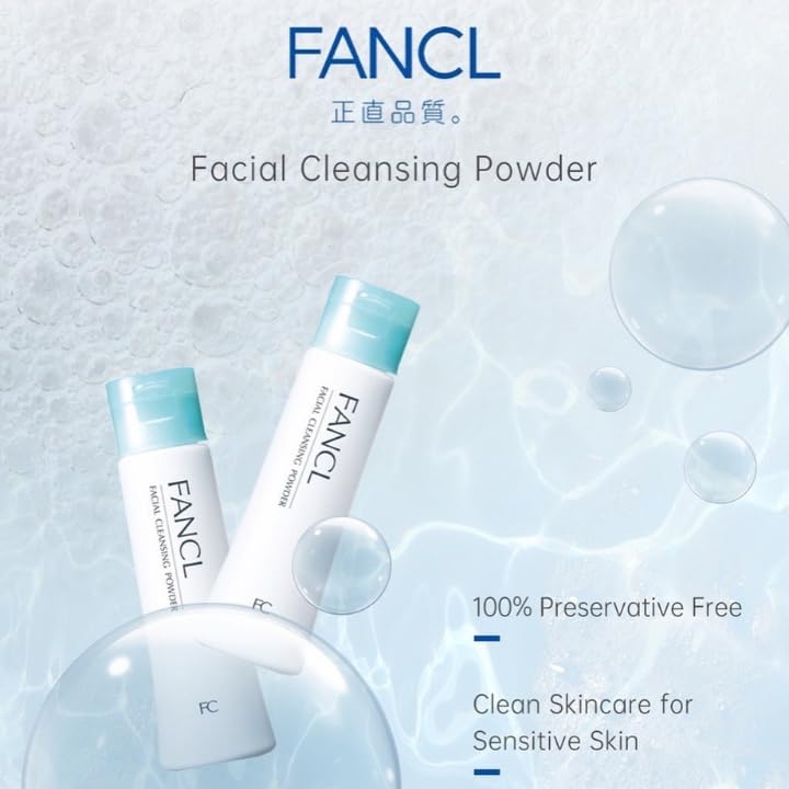 FANCL Facial Cleansing Powder – US Exclusive Powder-to-Foam Cleanser with Agar & Rice Starch