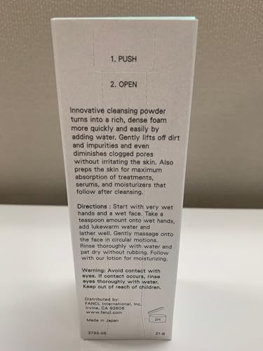 FANCL Facial Cleansing Powder – US Exclusive Powder-to-Foam Cleanser with Agar & Rice Starch