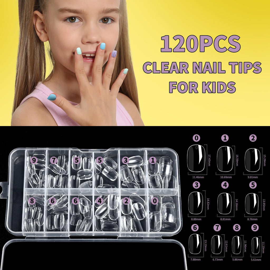 FANDAMEI Nail Kit for Girls – Press-On Nails, Polish, Stickers & Glitter Art Set