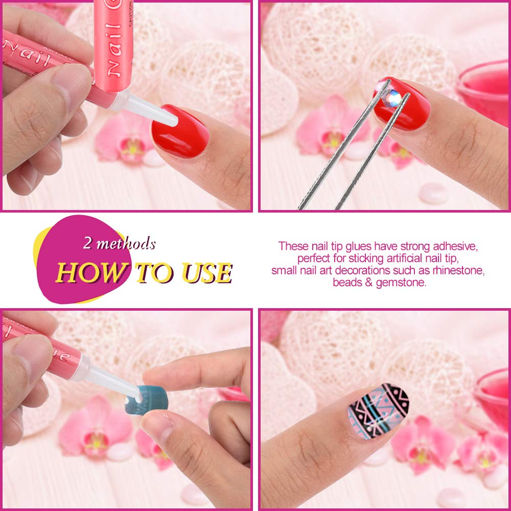 Fandamei 45 Pcs Nail Glue for Press Ons - 0.07 oz Each, Strong Bond for Nail Tips and Acrylic Nails
