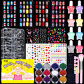 FANDAMEI Nail Kit for Girls – Press-On Nails, Polish, Stickers & Glitter Art Set