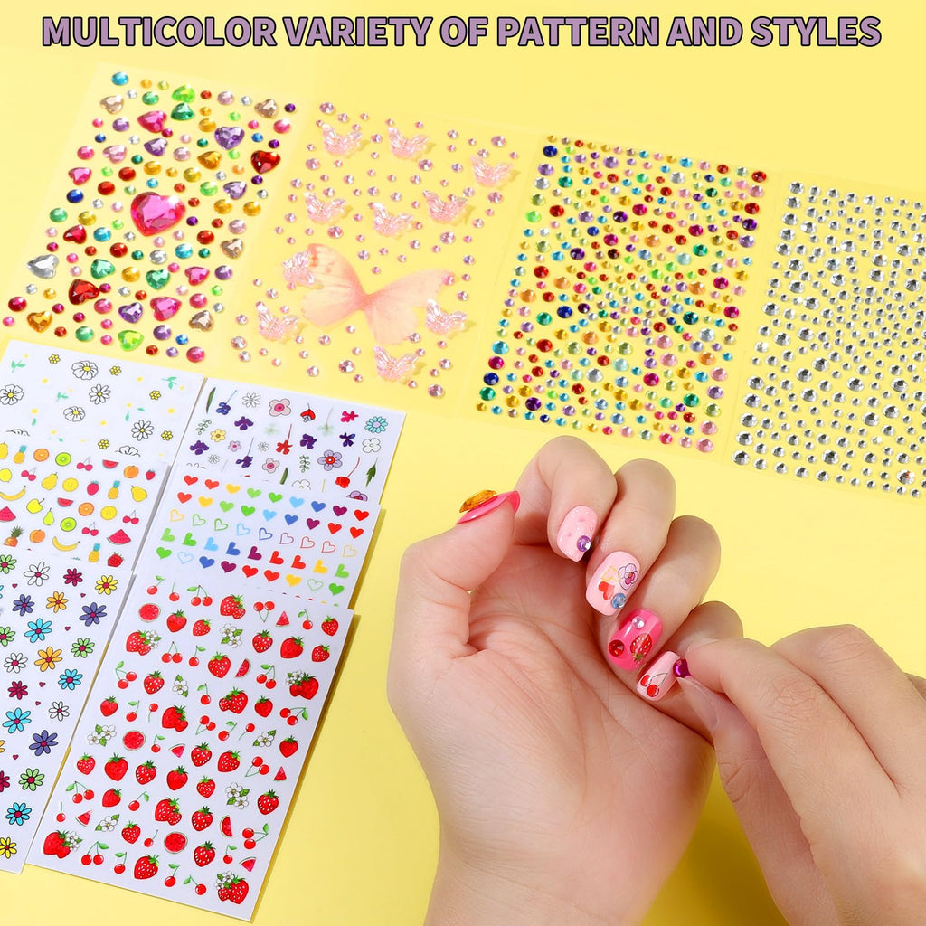 FANDAMEI Nail Kit for Girls – Press-On Nails, Polish, Stickers & Glitter Art Set