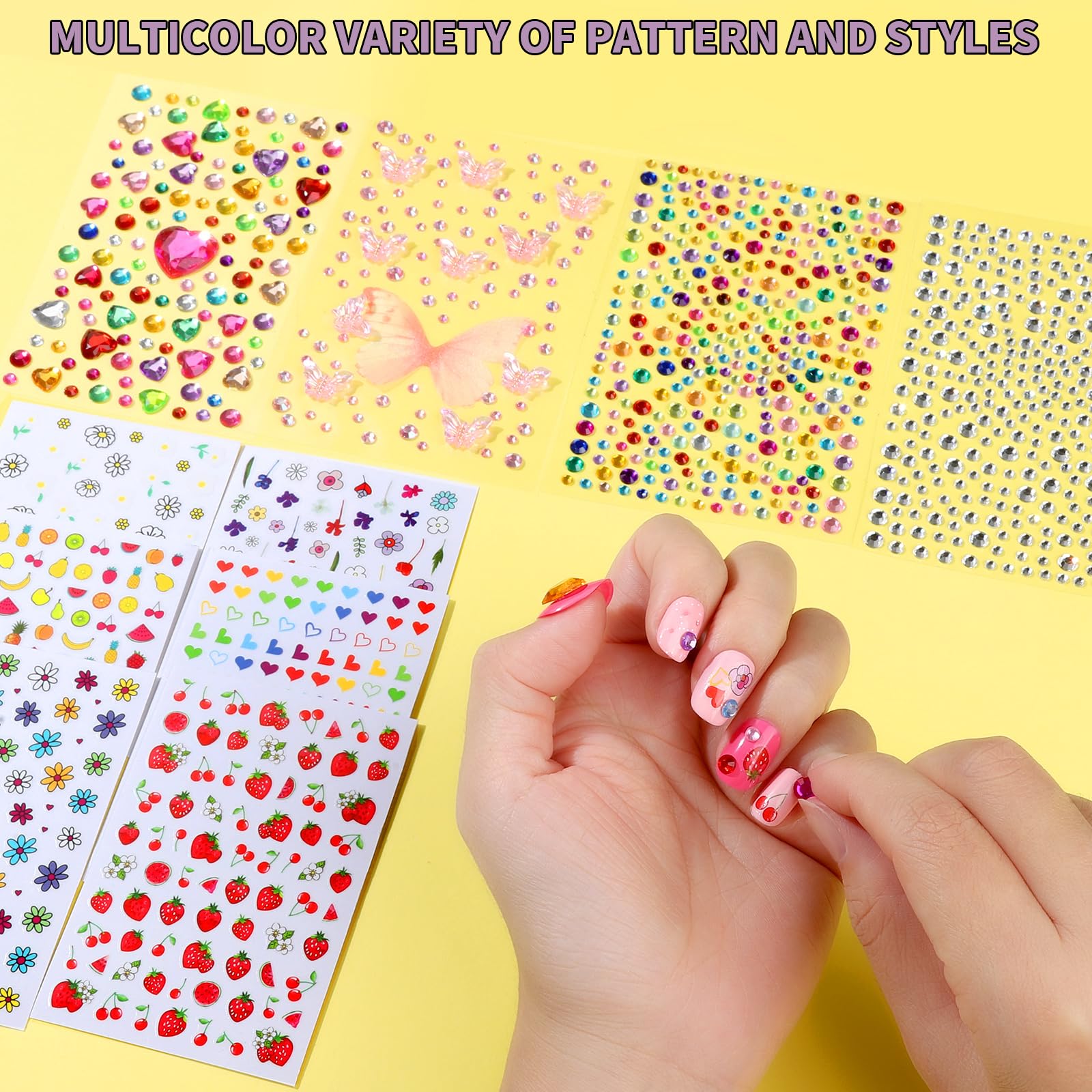 FANDAMEI Nail Kit for Girls – Press-On Nails, Polish, Stickers & Glitter Art Set