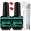 Fanisn Gel Nail Polish Remover Kit Quick 2-5 Min Removal No Foil Includes Cuticle Pusher & Nail File