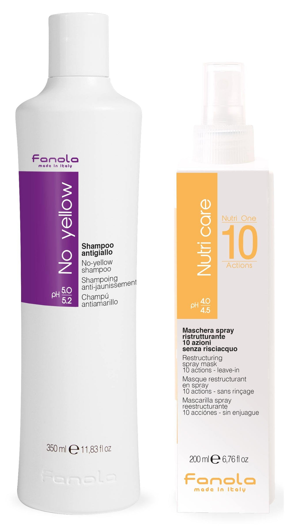 Fanola No Yellow Shampoo 350 ml & Nutri One 10 Actions Spray 200 ml
