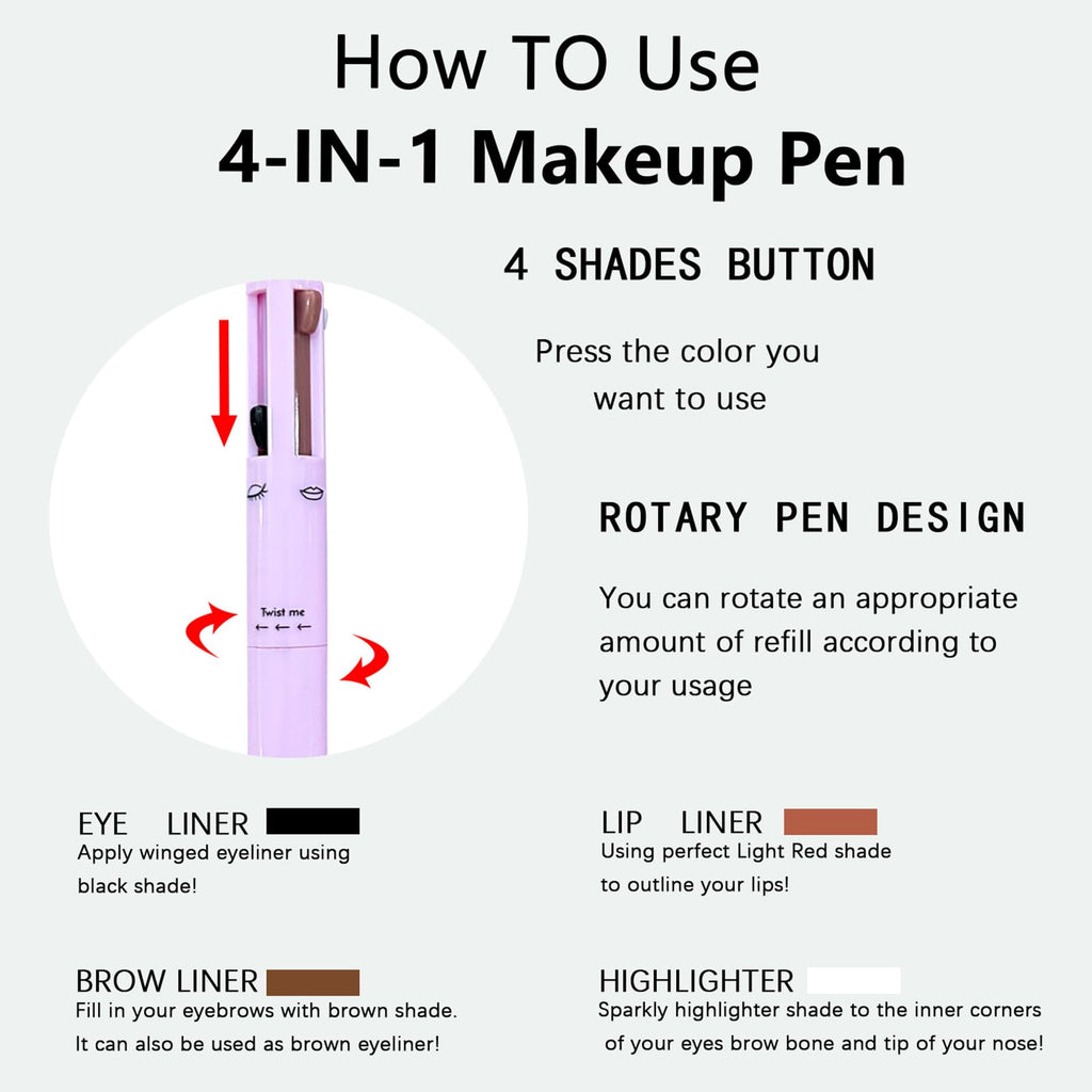 FantasyDay Magic 4-in-1 Makeup Pen | Brow Contour, Highlighter, Concealer & Definer