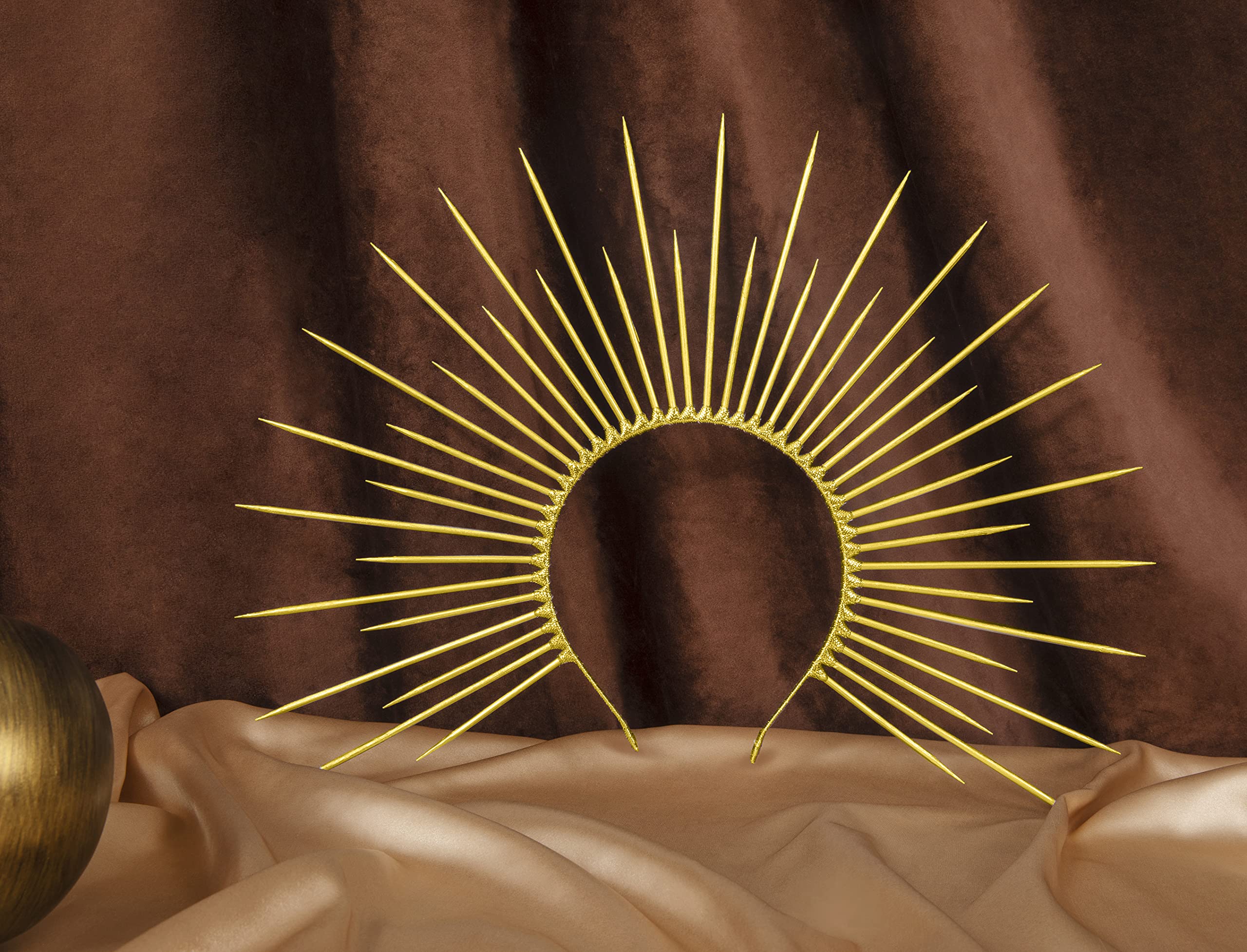 Fantherin Mary Halo Crown Headband – Lightweight Spiked Sunburst for Cosplay & Halloween