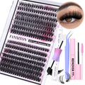 FANXITON DIY Lash Extension Kit 40D+50D | 280 Pcs Mink-Like Lash Clusters
