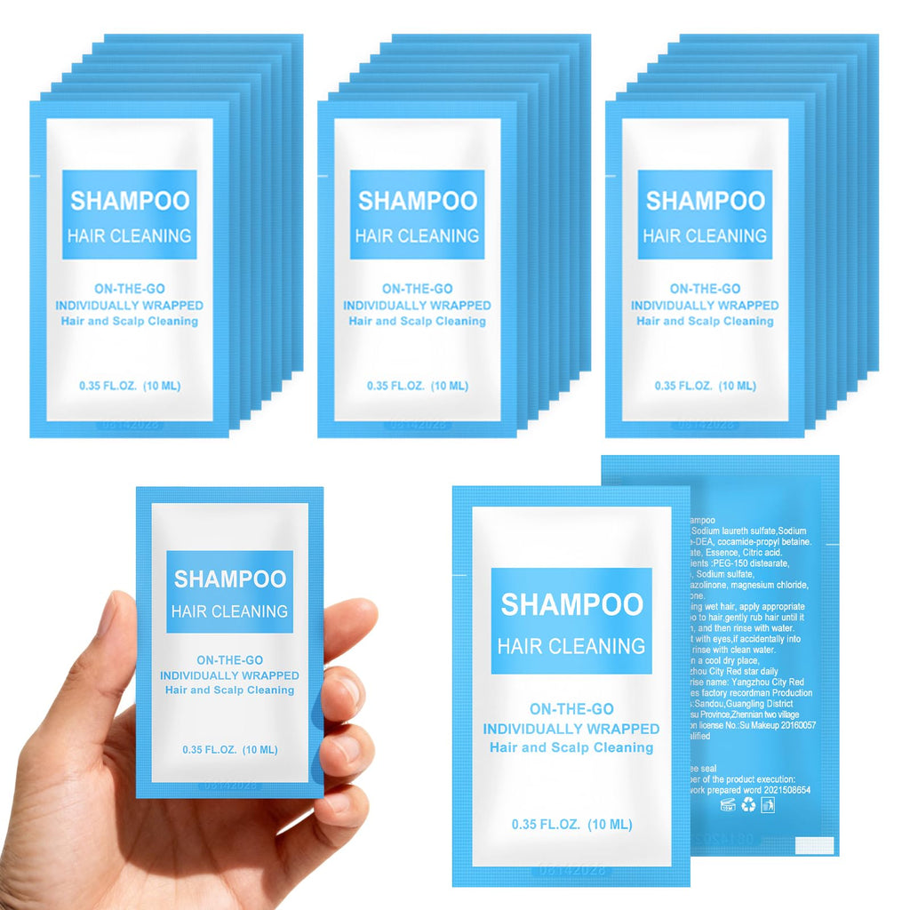FAOEHN Travel Size Shampoo Packets – 100-Pack Bulk, 0.35 fl oz Each