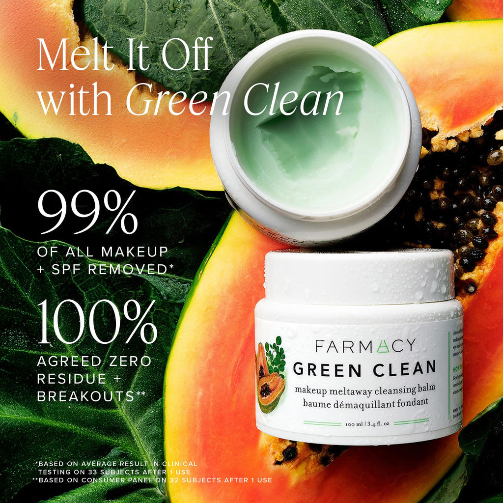 Farmacy Green Clean Makeup Remover Balm – Melt Makeup, Remove SPF, Hydrate Skin (12ml)