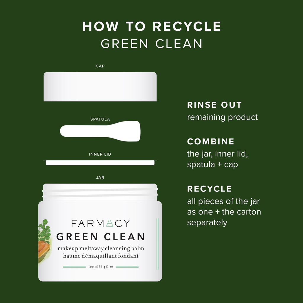 Farmacy Green Clean Makeup Remover Balm – Melt Makeup, Remove SPF, Hydrate Skin (12ml)