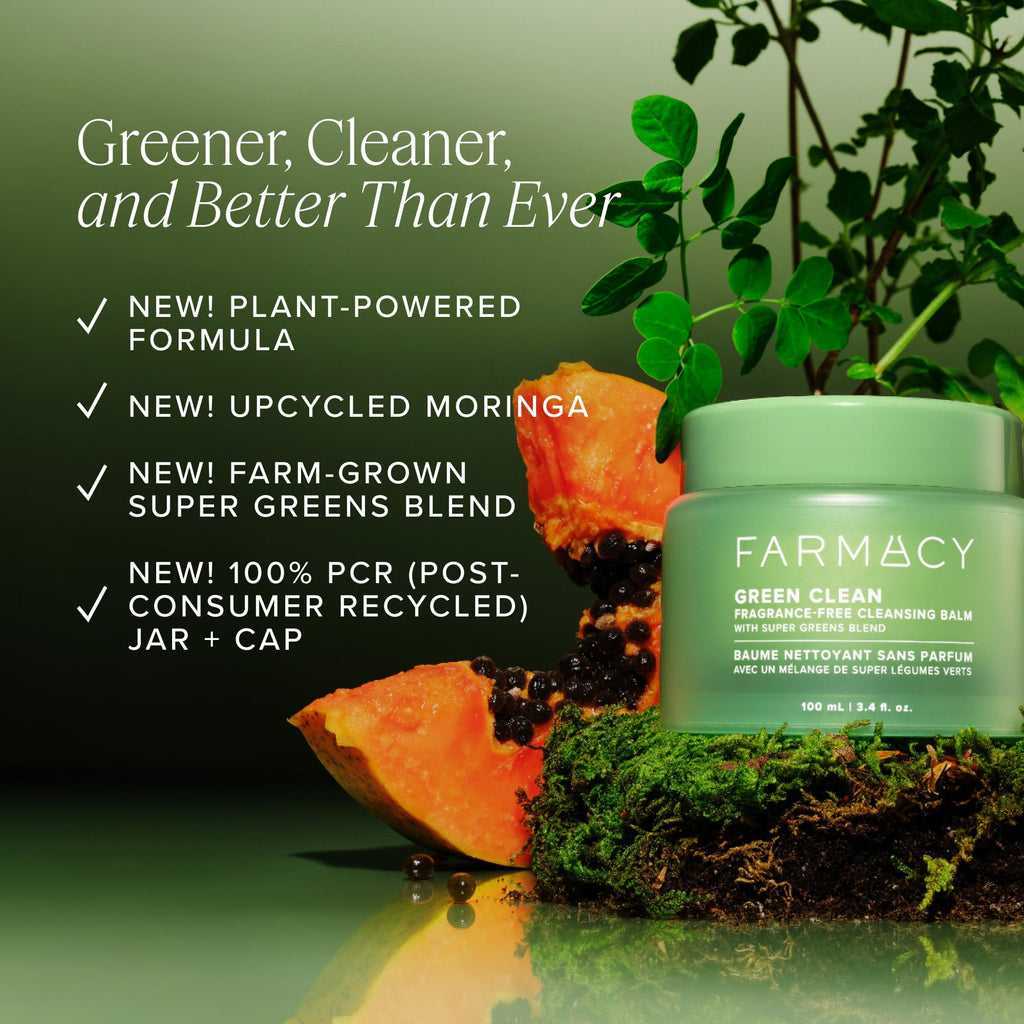 Farmacy Green Clean Sensitive Skin Makeup Remover Balm – Fragrance-Free, Waterproof Makeup Remover & Oil Cleanser (30ml)