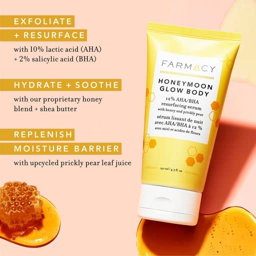 Farmacy Honeymoon Glow Body - AHA/BHA Serum with Hyaluronic Acid