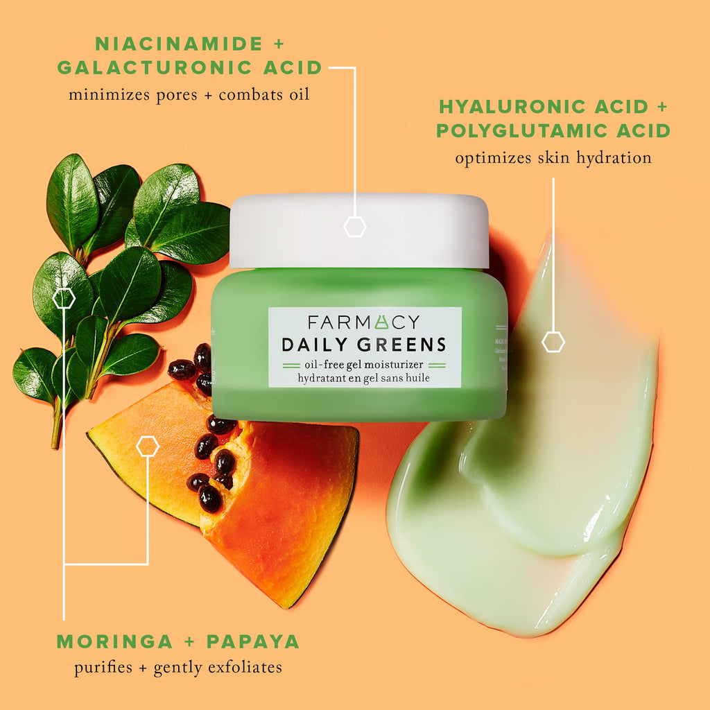 Farmacy Travel Face Moisturizer – Oil-Free Hydration with Hyaluronic & Polyglutamic Acids | Fragrance-Free