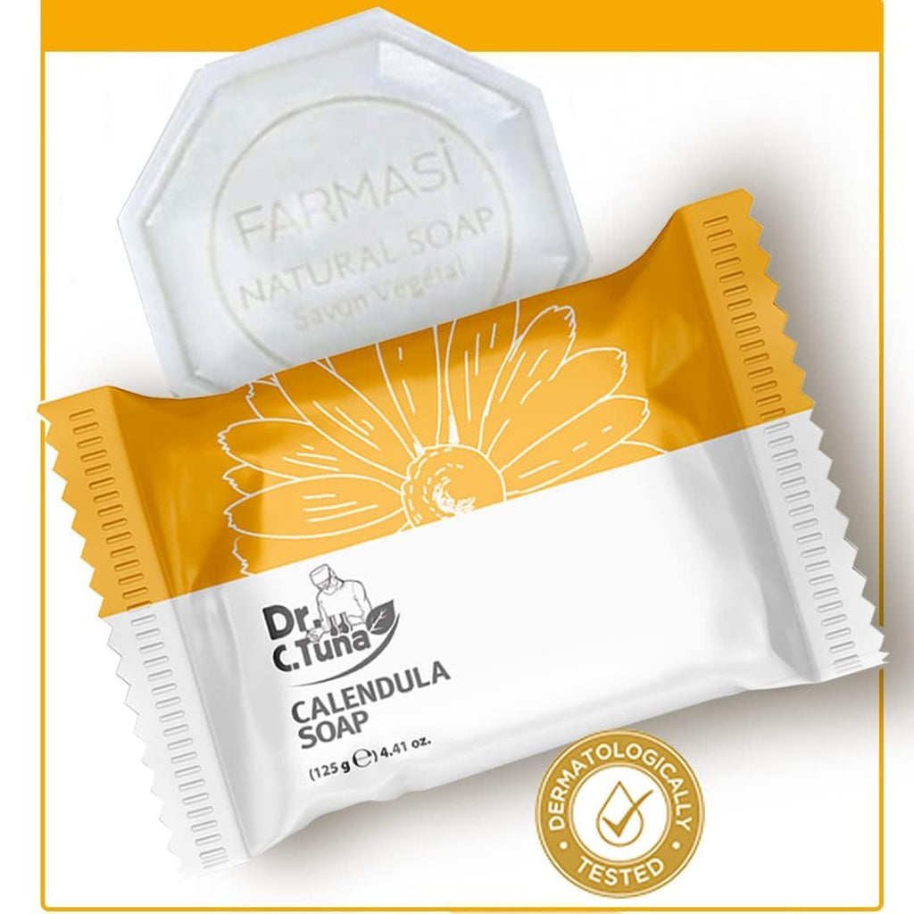 FARMASi Dr. C. Tuna Calendula Soap – Hydrating Face & Body Soap, 4.41 oz (Pack of 2)