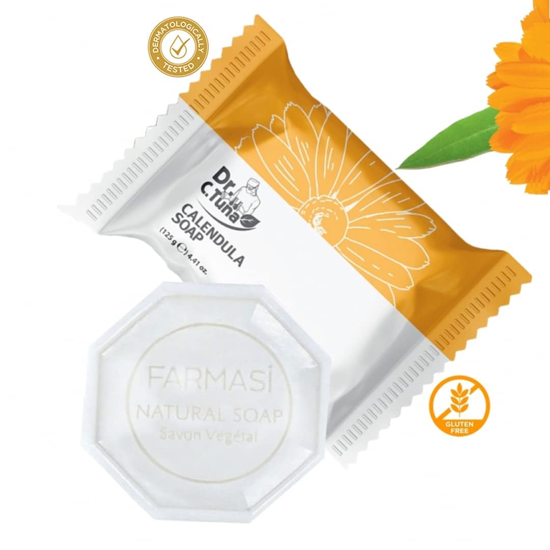 FARMASi Dr. C. Tuna Calendula Soap – Hydrating Face & Body Soap, 4.41 oz (Pack of 2)