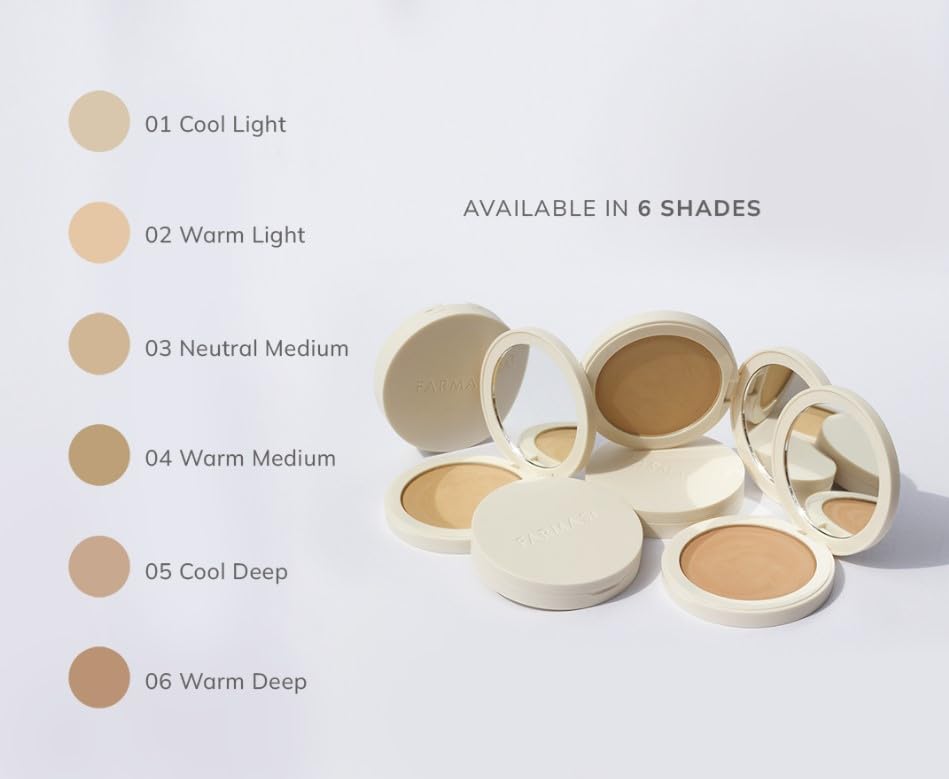 FARMASI Makeup BB All in One Powder – Lightweight, Long-Lasting Medium-Full Coverage in Cool Deep | 0.5 oz