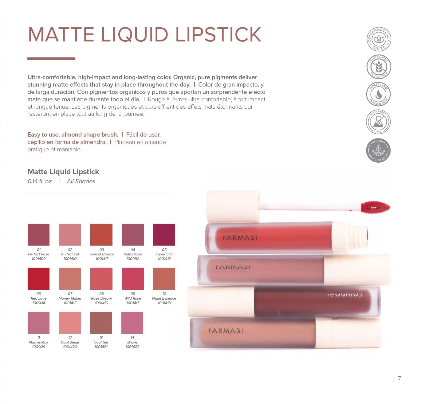 FARMASi Matte Liquid Lipstick Rose Dream – 12h Transfer-Proof Color