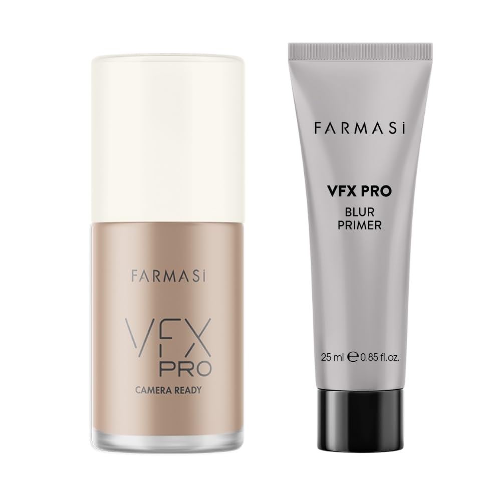 FARMASi VFX Pro Natural Beige Foundation & Primer Set | Breathable, Full-Coverage Makeup