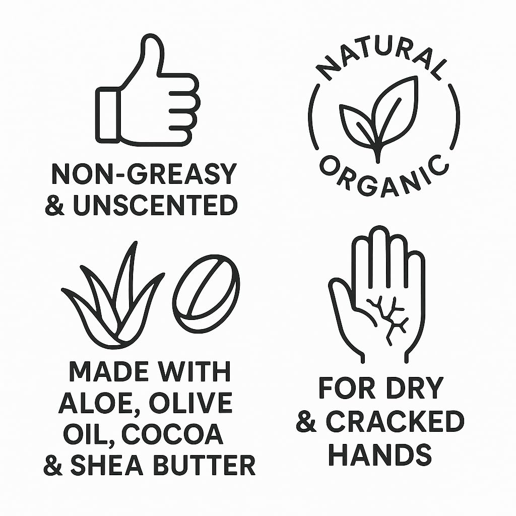 Farmhands Natural Non-Greasy Hand Cream – Fast-Absorbing, Fragrance-Free, 2oz Tin