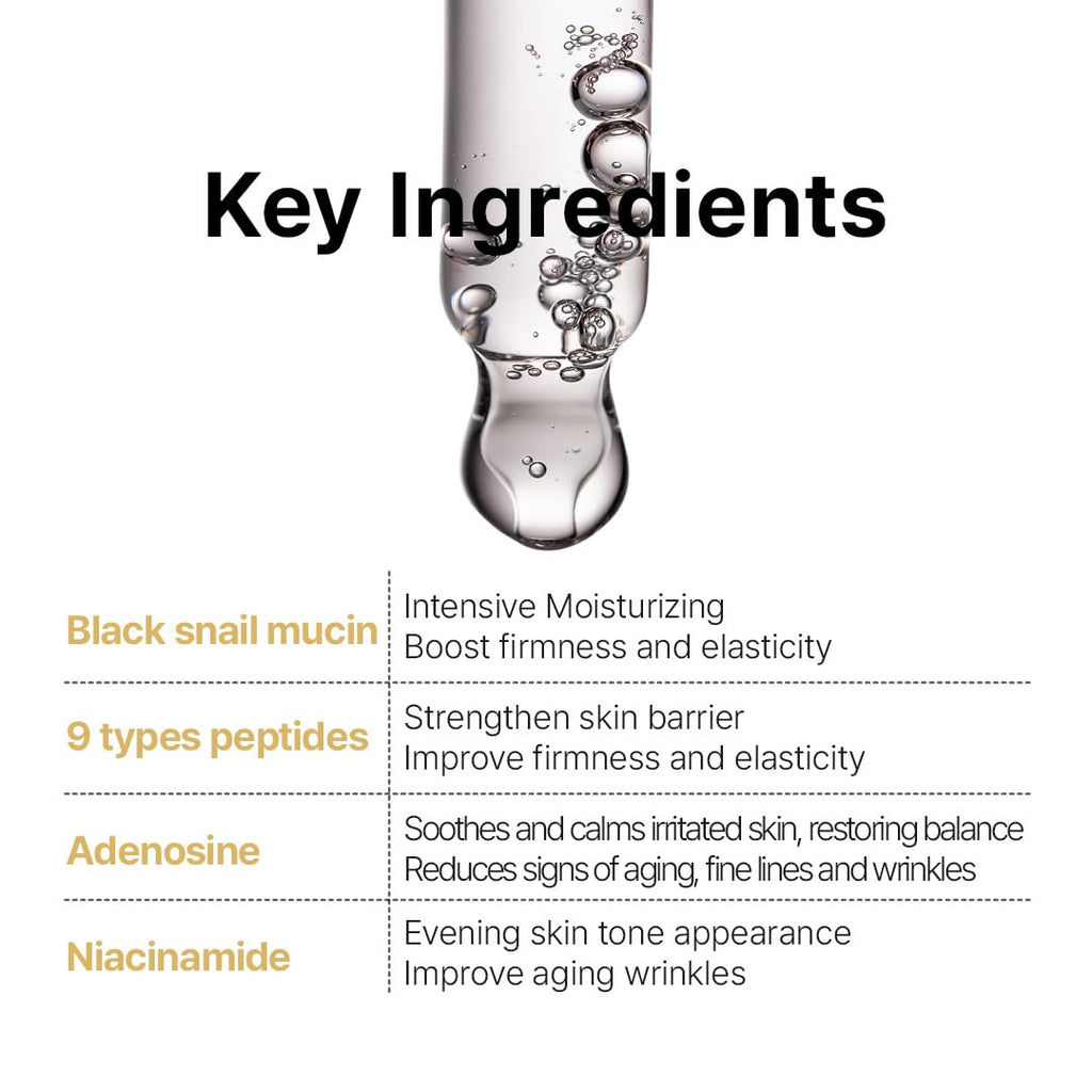 FARMSTAY Black Snail & Peptide 9 Perfect Cream – Hydration, Elasticity & Glow, 1.85 Fl Oz