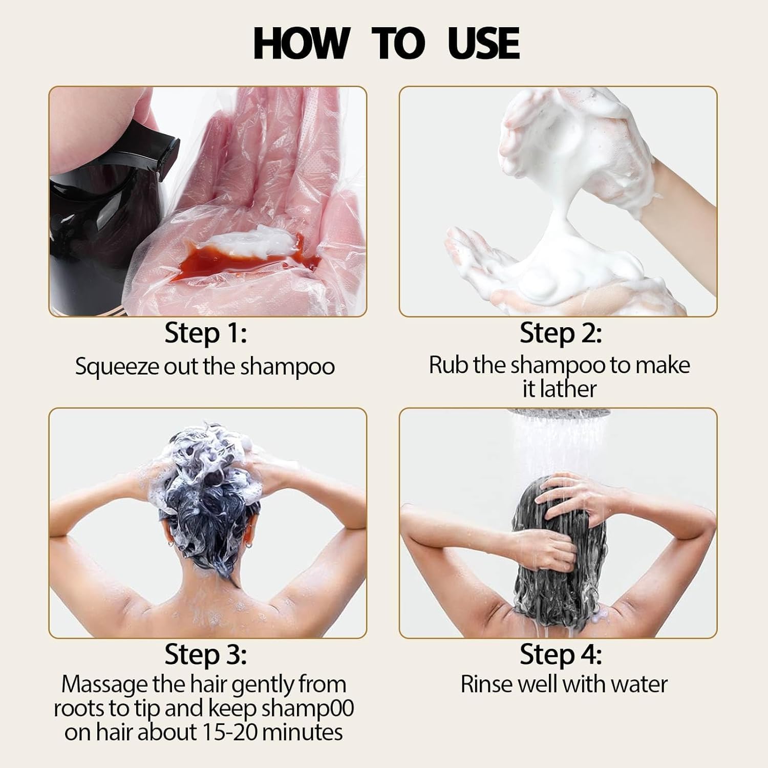 Farndu Brown Hair Dye Shampoo – 3-in-1 Color & Gray Coverage