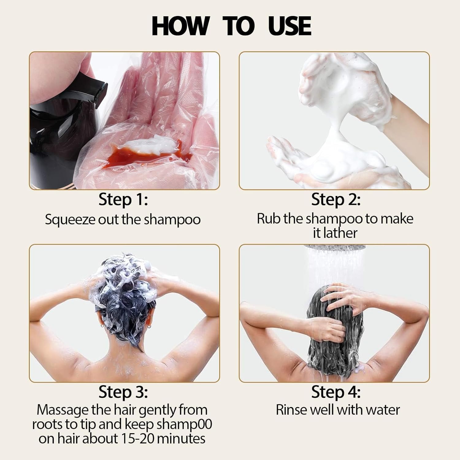 Farndu Dark Brown Hair Dye Shampoo 3-in-1 – 15 Min Gray Coverage, Herbal Semi-Permanent Color