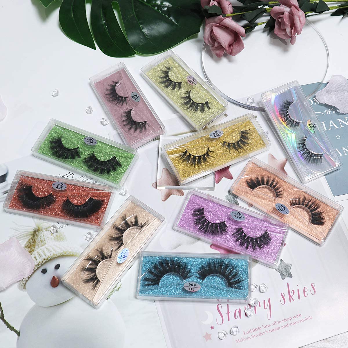 FARRED Wholesale False Lashes — 30 Pairs, 10 Styles, Vegan & Reusable