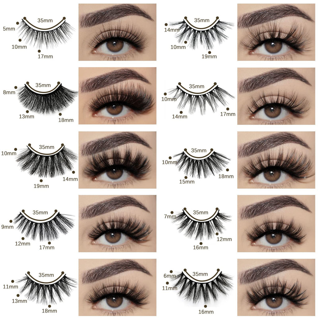 FARRED Wholesale Faux Mink Lashes – 50 Pairs, 10 Styles, Portable Boxes, 10–20mm