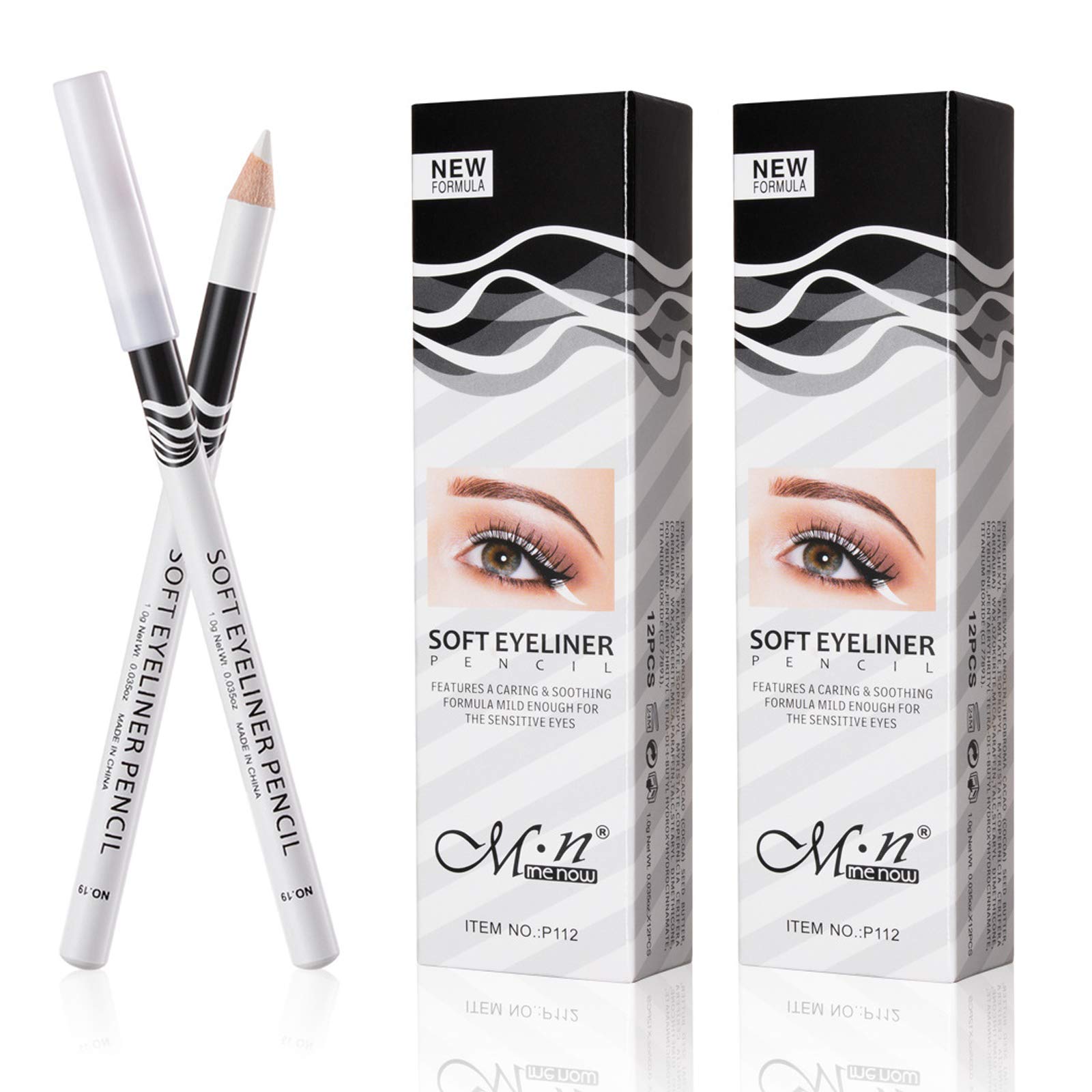 Fashionwu White Eyeliner Pencil — Waterproof, Long-Lasting Multi-Purpose Eye Tool (24pcs)