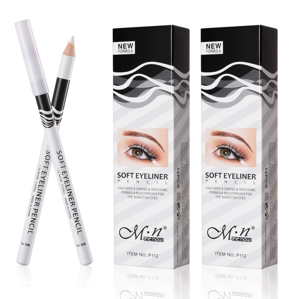 Fashionwu White Eyeliner Pencil — Waterproof, Long-Lasting Multi-Purpose Eye Tool (24pcs)