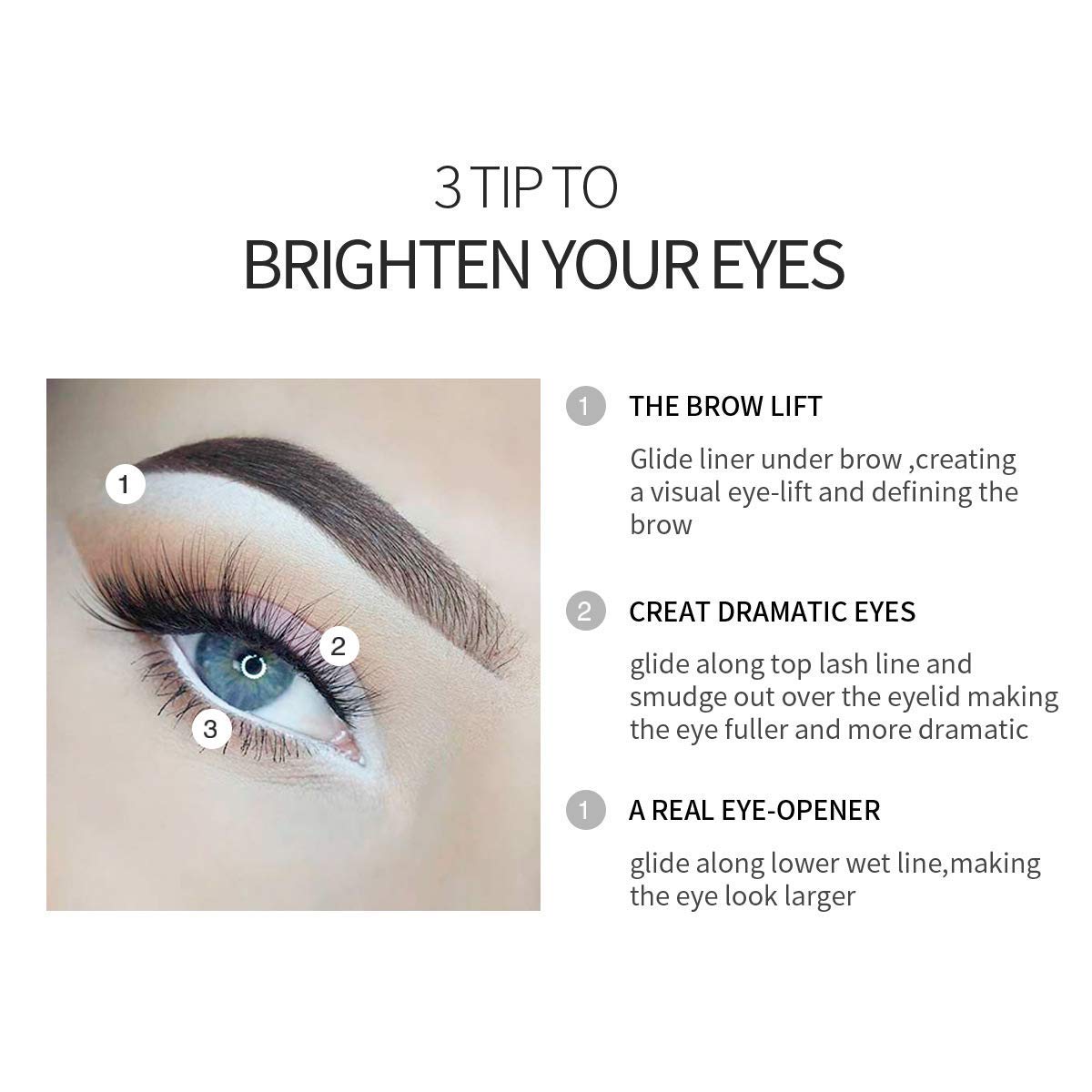 Fashionwu White Eyeliner Pencil — Waterproof, Long-Lasting Multi-Purpose Eye Tool (24pcs)
