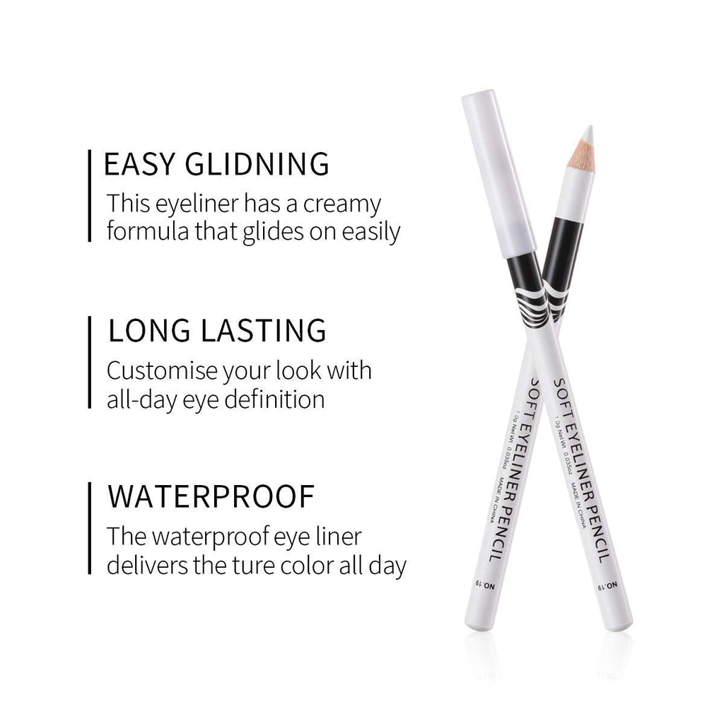 Fashionwu White Eyeliner Pencil — Waterproof, Long-Lasting Multi-Purpose Eye Tool (24pcs)
