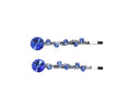 Faship Blue Premium Rhinestone Floral Hair Clips – Set of 2