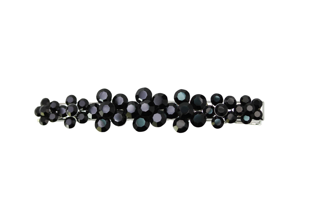 Faship Gorgeous Black Crystal Floral Small Alligator Hair Clip – Bridal Hair Jewelry