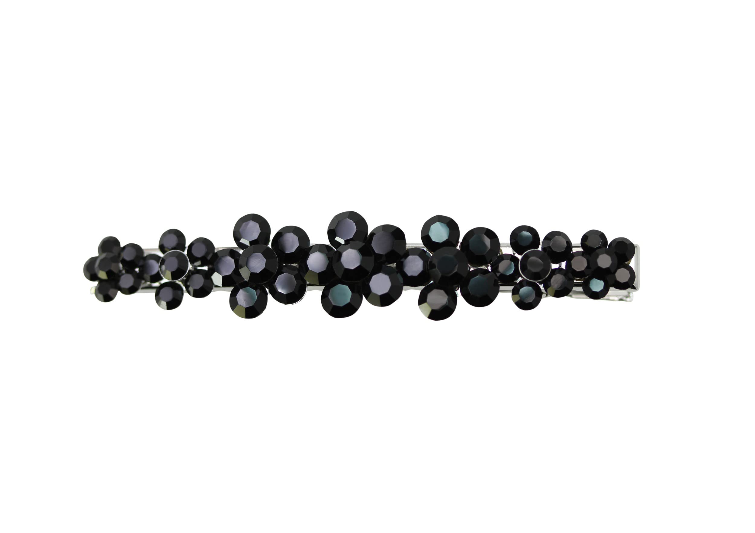 Faship Gorgeous Black Crystal Floral Small Alligator Hair Clip – Bridal Hair Jewelry