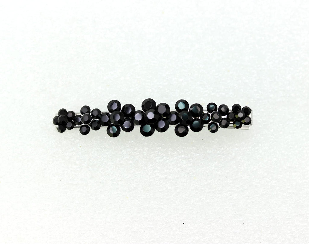 Faship Gorgeous Black Crystal Floral Small Alligator Hair Clip – Bridal Hair Jewelry