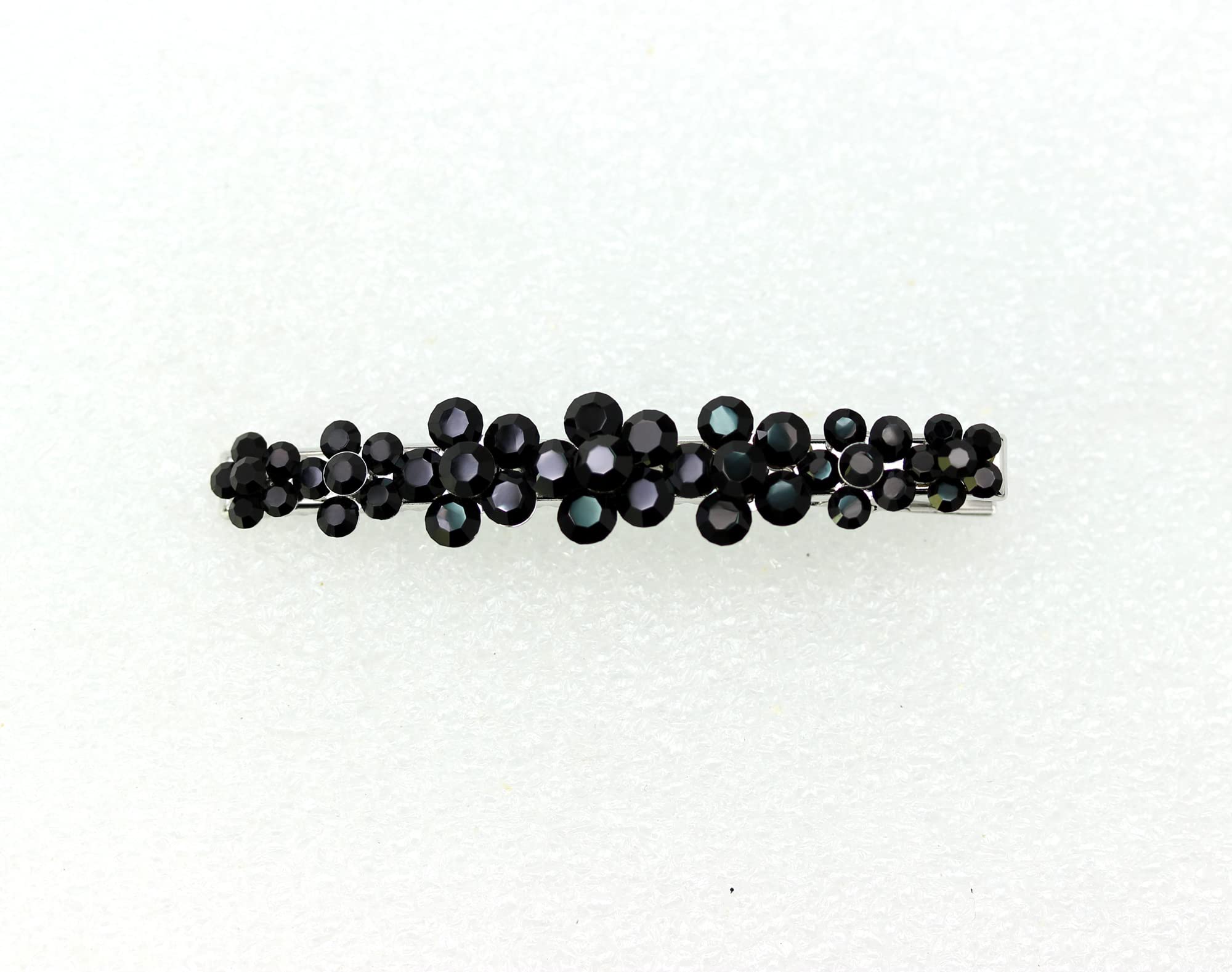 Faship Gorgeous Black Crystal Floral Small Alligator Hair Clip – Bridal Hair Jewelry
