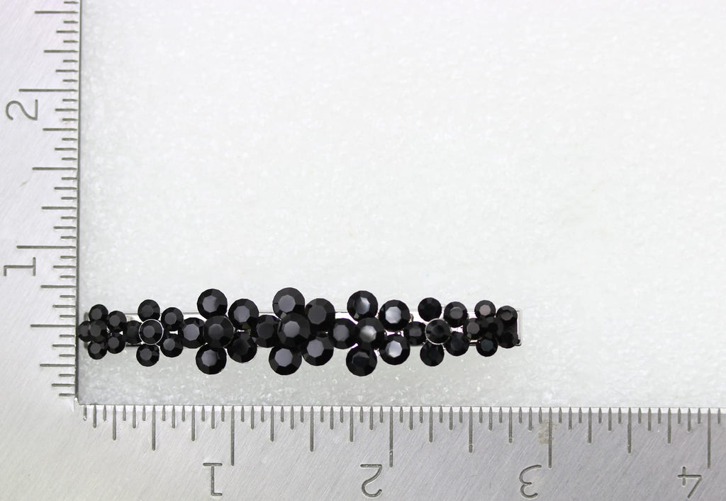 Faship Gorgeous Black Crystal Floral Small Alligator Hair Clip – Bridal Hair Jewelry