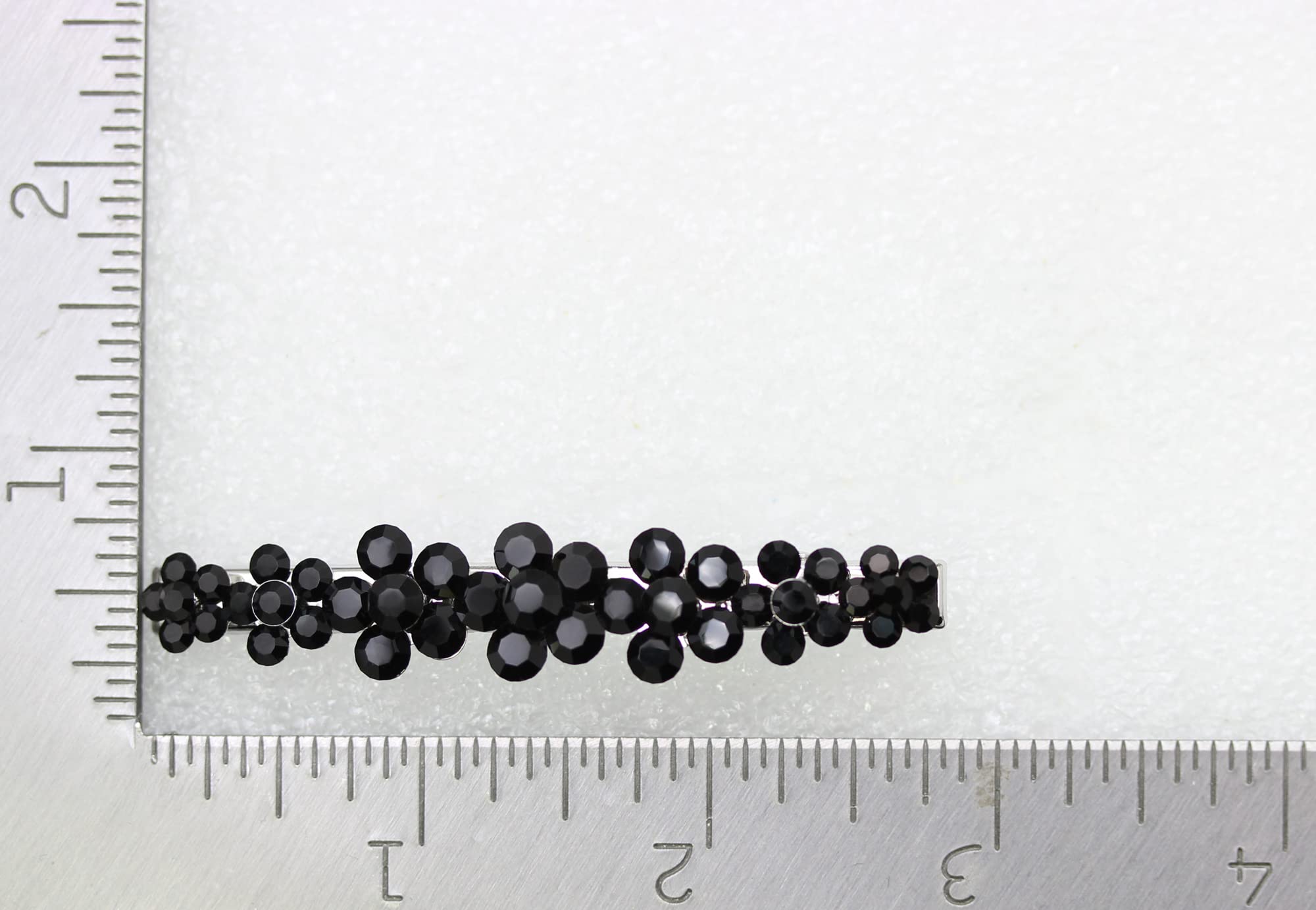 Faship Gorgeous Black Crystal Floral Small Alligator Hair Clip – Bridal Hair Jewelry