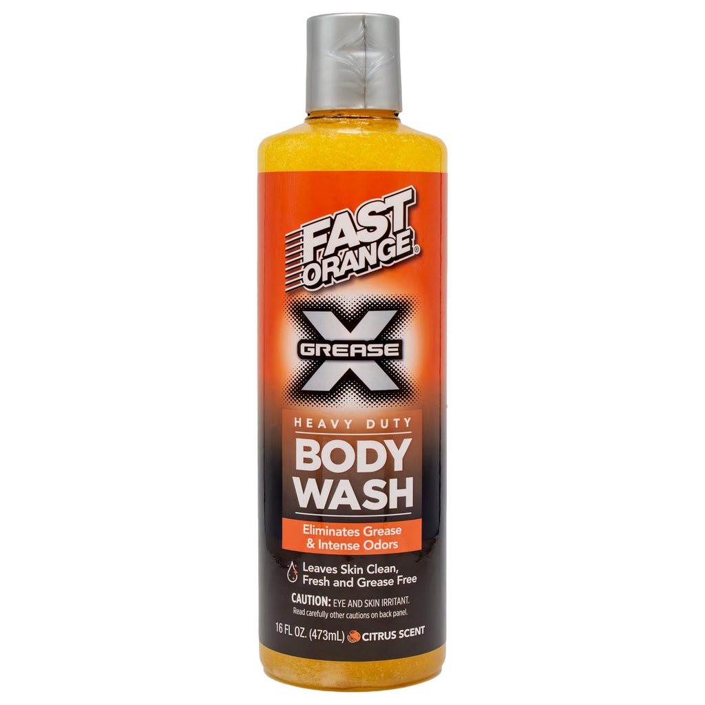 Fast Orange Grease X Body Wash – Heavy-Duty Exfoliating Shower Gel, 16 oz