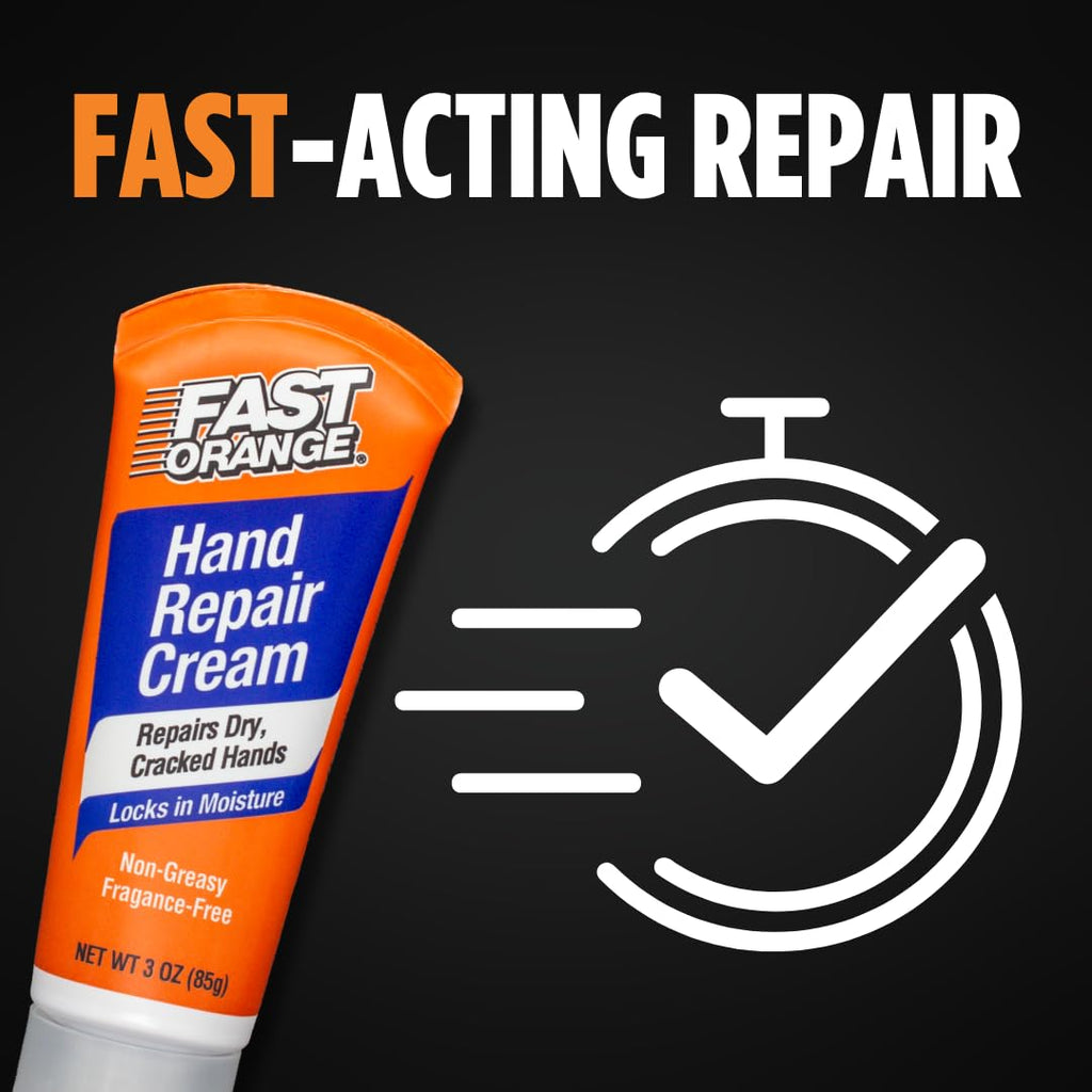Fast Orange Hand Repair Cream — Non-Greasy, 3oz for Heavy-Duty Hands