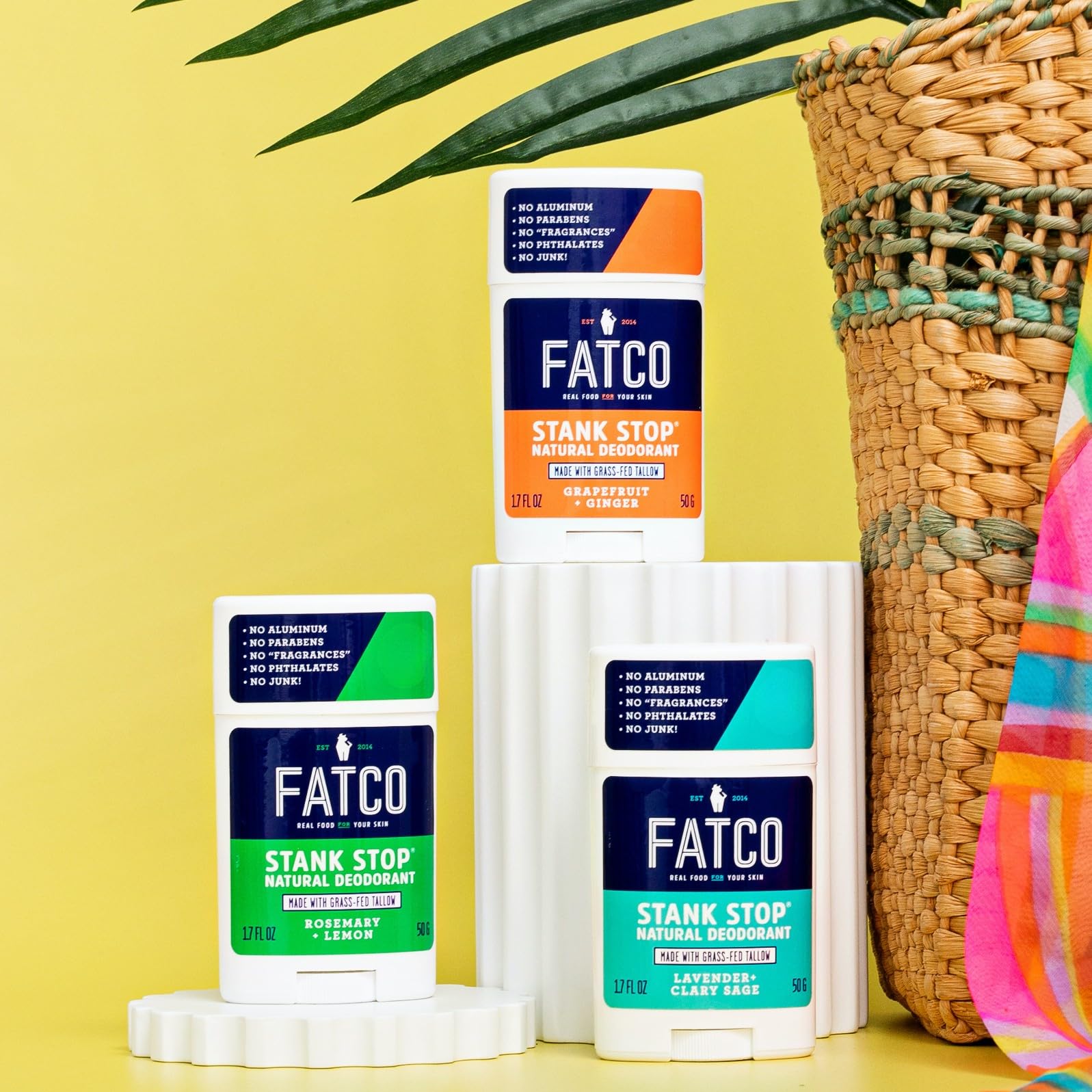 FATCO Stank Stop All Natural Deodorant with Tallow & Coconut Oil – Lavender + Sage (1.7 oz)