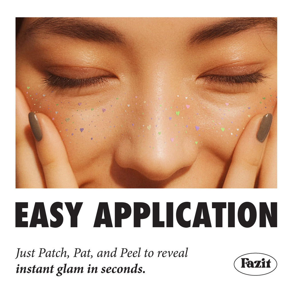Fazit Candy Heart Speckles Makeup Patches – Easy-Apply, Waterproof Glitter Face Patches