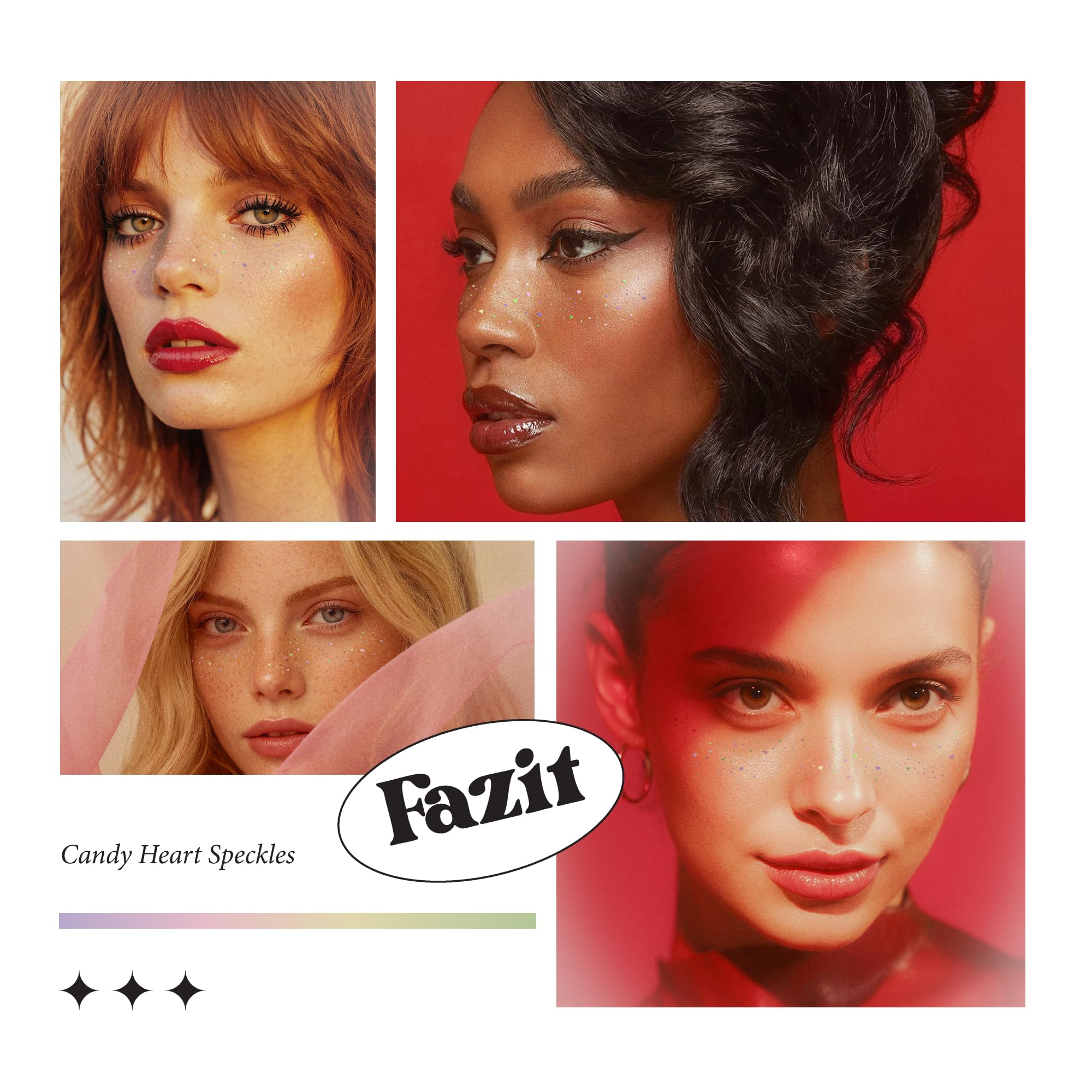 Fazit Candy Heart Speckles Makeup Patches – Easy-Apply, Waterproof Glitter Face Patches