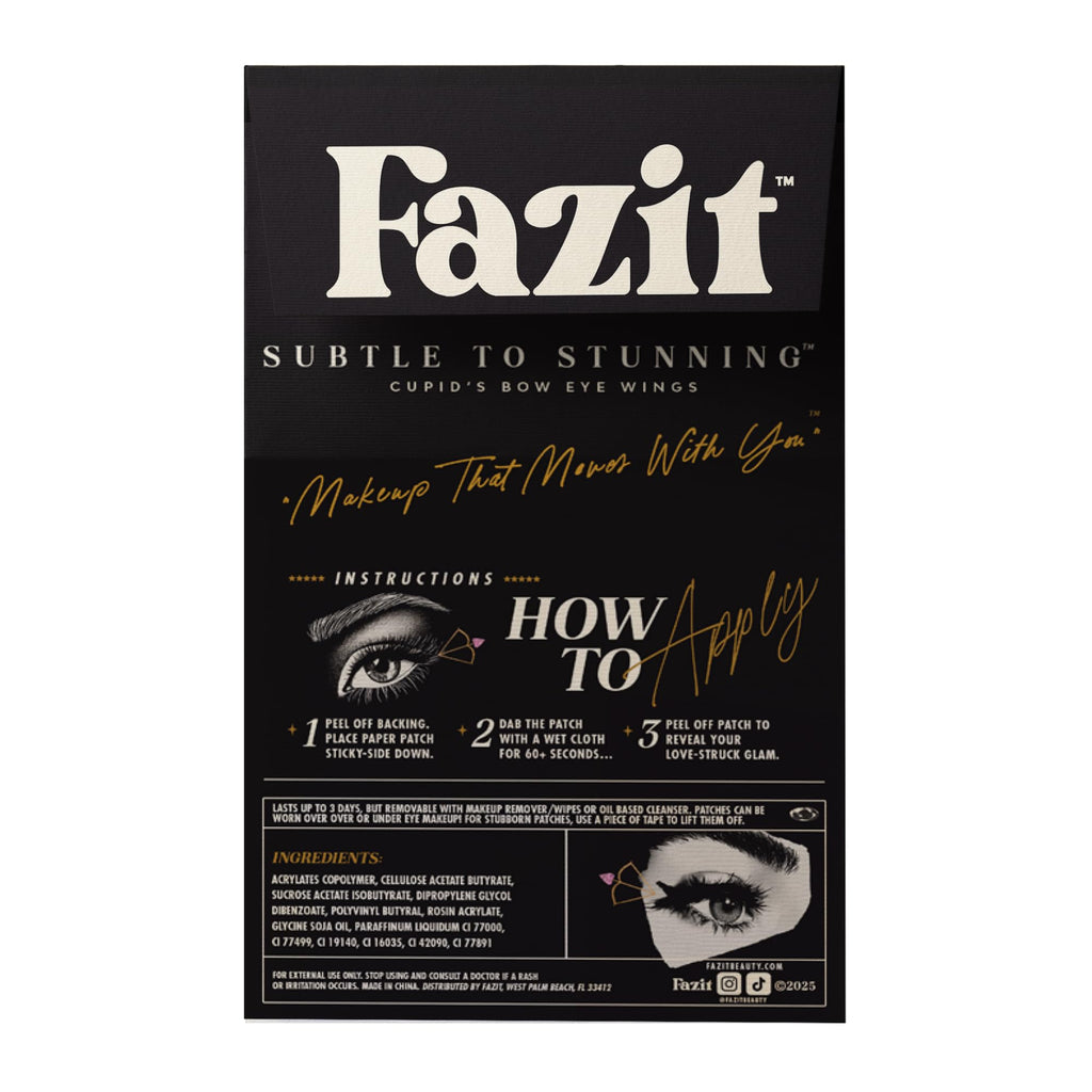 Fazit Cupid's Bow Eye Wings Patches – Glitter Makeup Accessories for Face