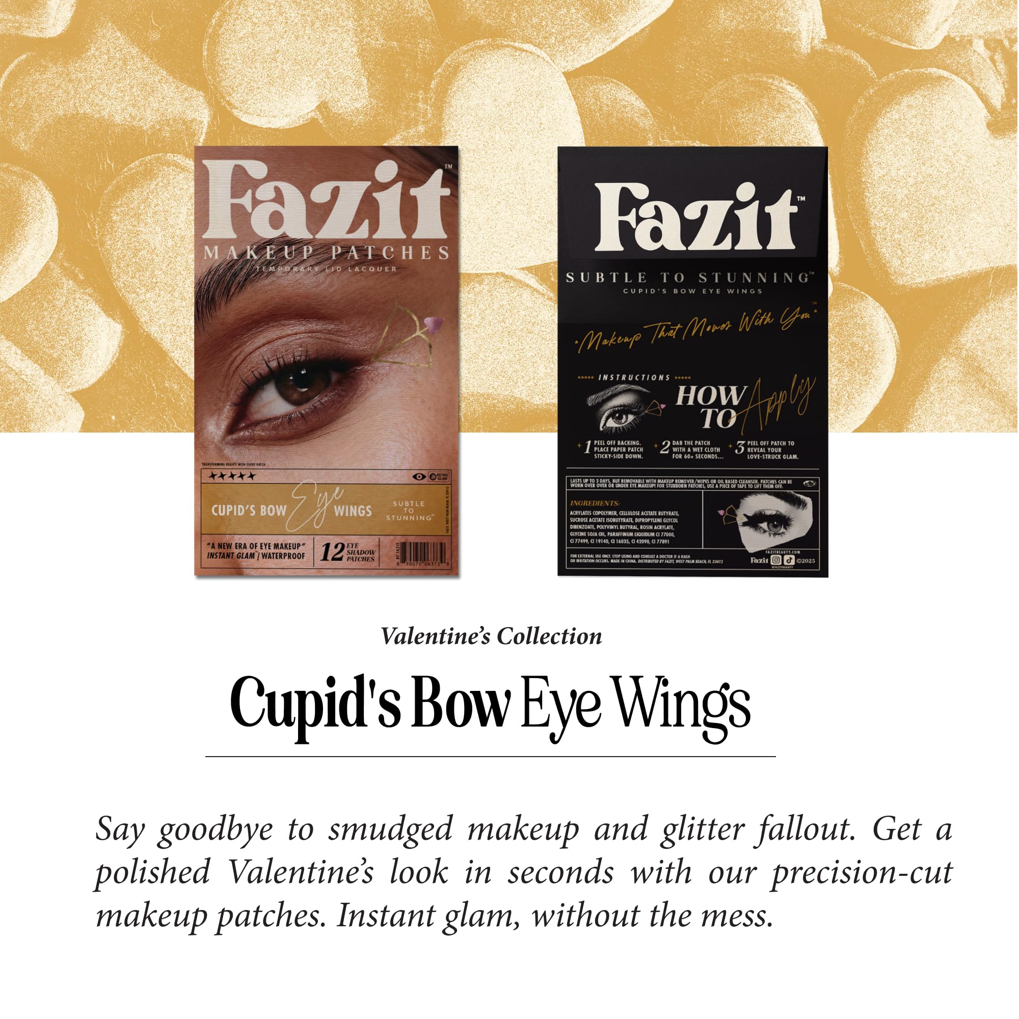 Fazit Cupid's Bow Eye Wings Patches – Glitter Makeup Accessories for Face