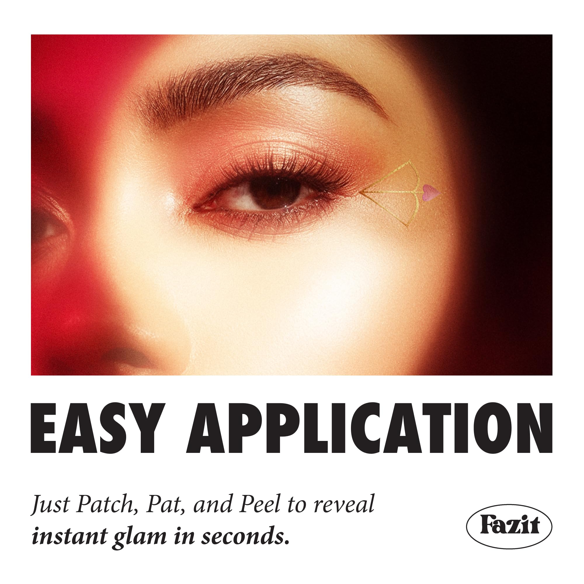 Fazit Cupid's Bow Eye Wings Patches – Glitter Makeup Accessories for Face