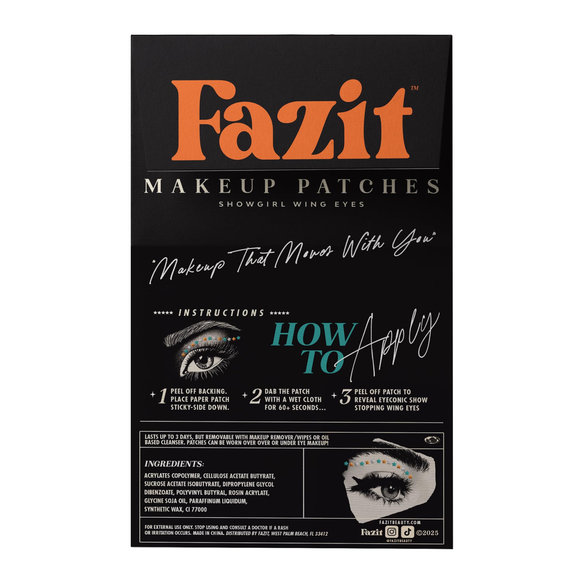 Fazit Makeup Patches - Show Stopping Wing Eyes & Glitter Patches for Face